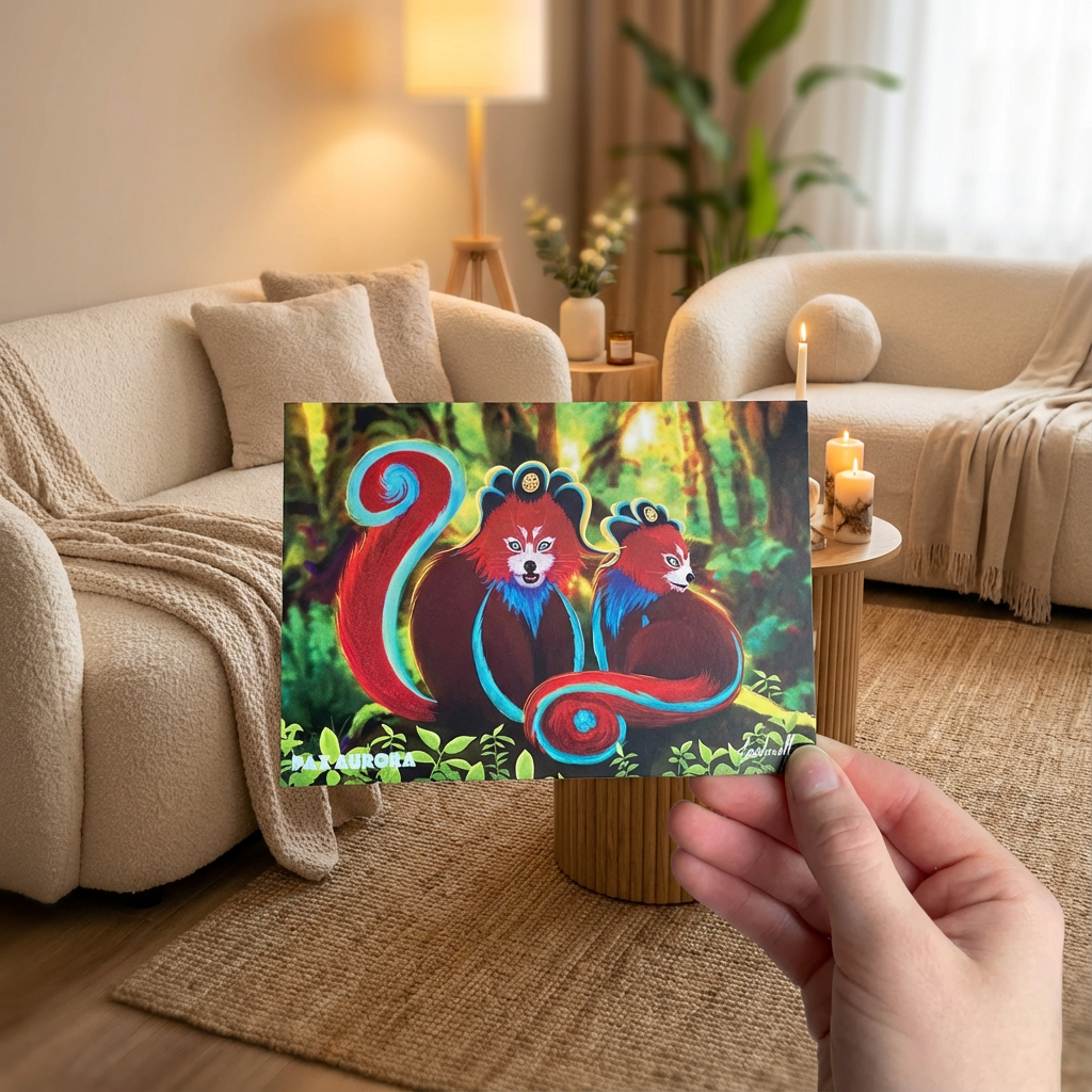 Print 'Pandas rouges' - IMPRESSION CARTE PREMIUM