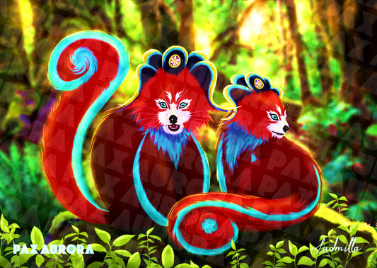 Print 'Pandas rouges' - IMPRESSION CARTE PREMIUM